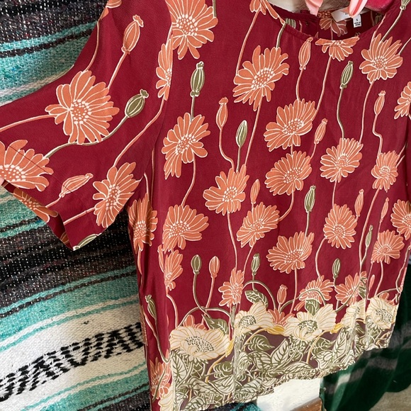 Madewell 100% silk pattern blouse size s - Picture 2 of 7